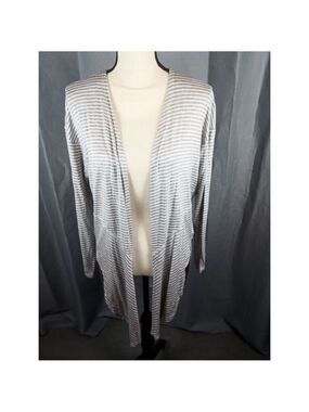 Women's H.I.P. Striped Cardigan L White Grey